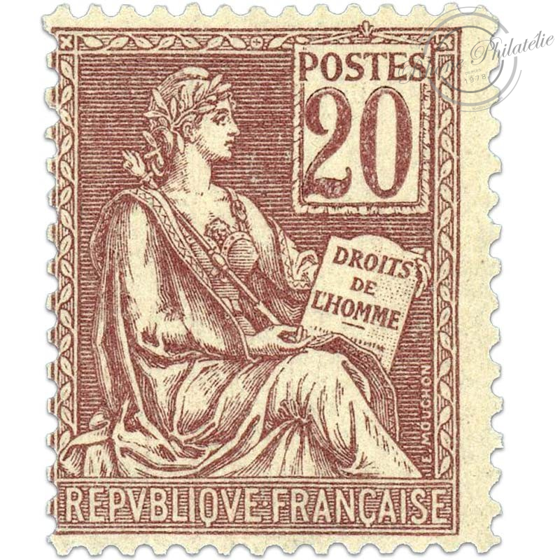 FRANCE TIMBRE POSTE N113 Au Type Mouchon 20c Brun Lilas Type I Ti