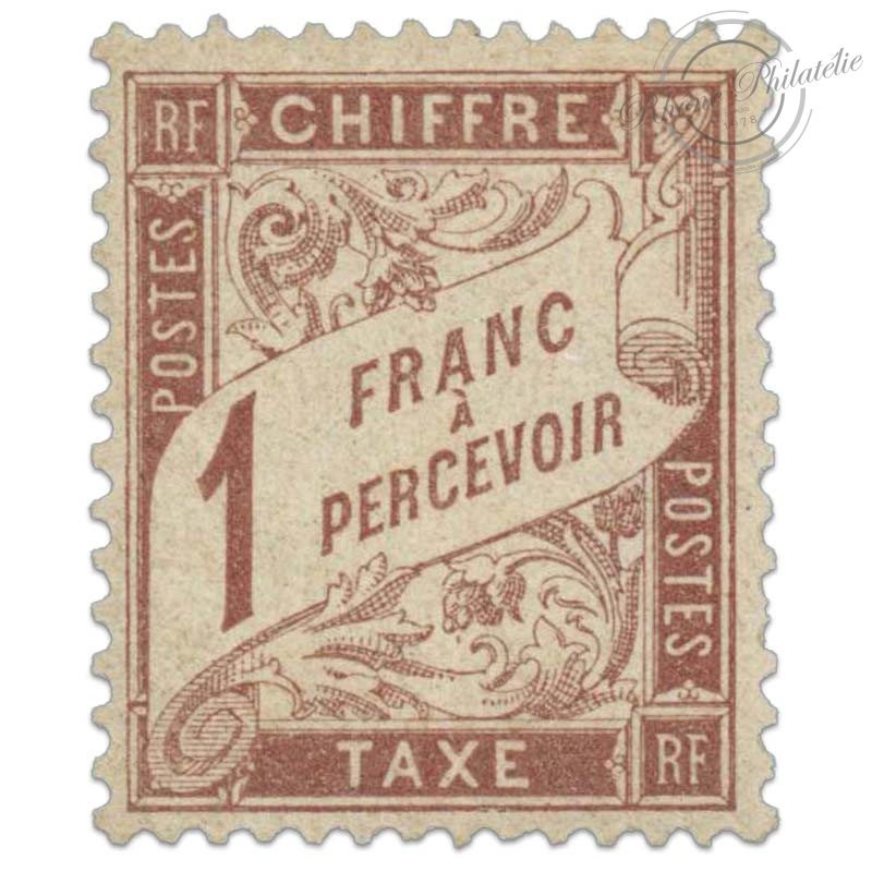 France Timbre Taxe N F Marron Superbe Timbre Taxe Neuf Avec