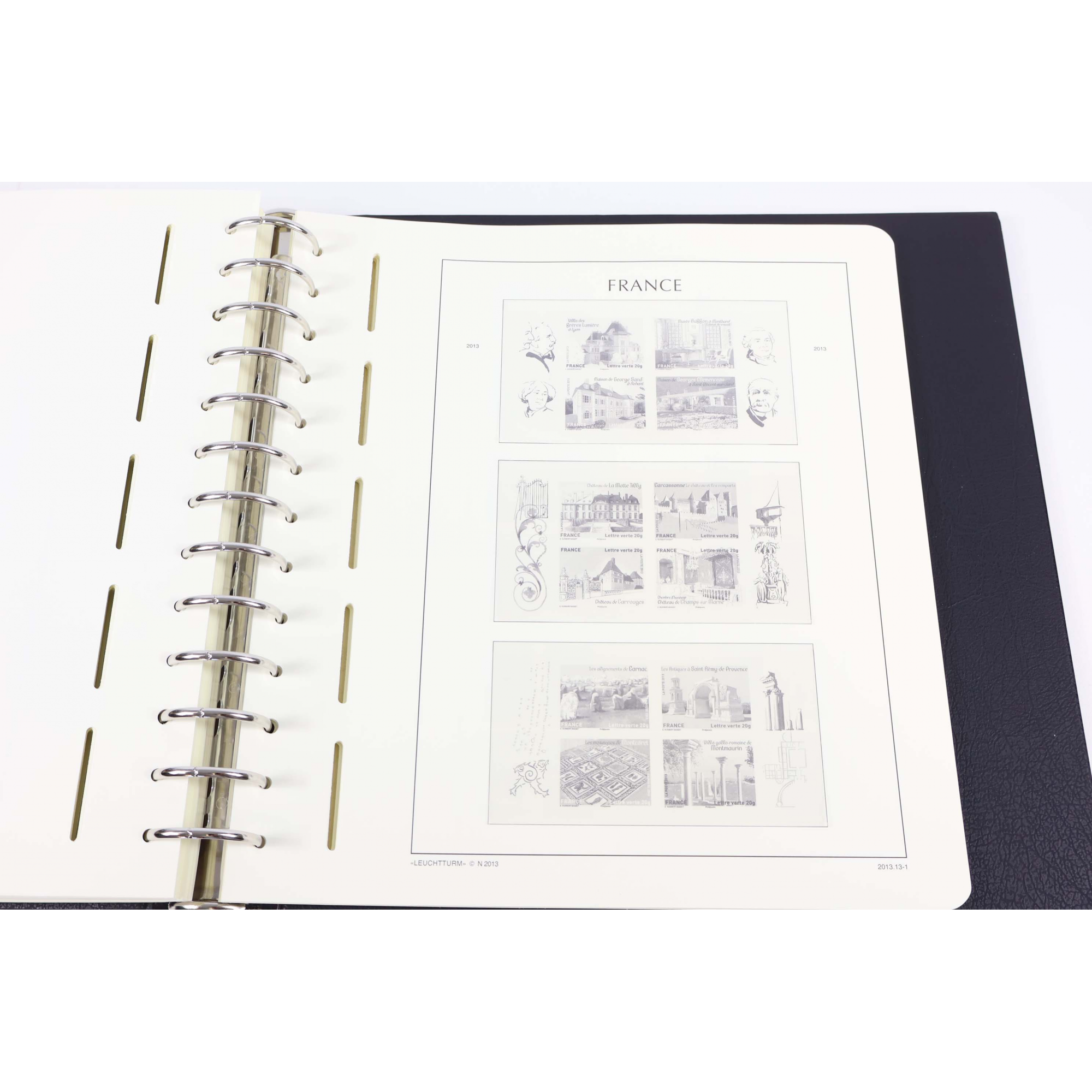 CLASSEUR LEUCHTTURM POUR RANGER COLLECTION DE TIMBRES DE FRANCE DE 2011 À 2013