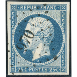 FRANCE N°10 TIMBRE CLASSIQUE OBLITÉRÉ TYPE NAPOLÉON SIGNÉ BRUN