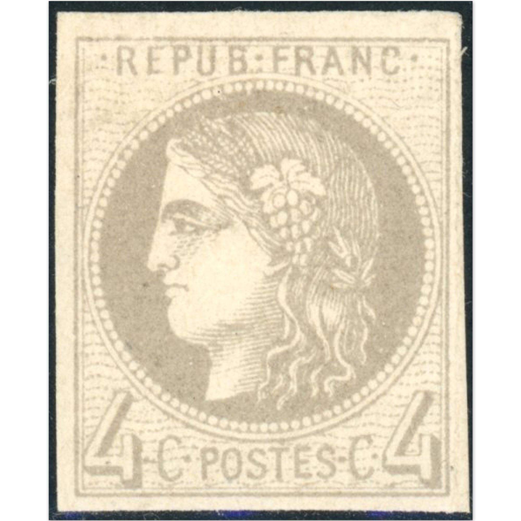 FRANCE N°41B TIMBRE CLASSIQUE NEUF* ÉMISSION DE BORDEAUX SIGNÉ BRUN COTE 400€