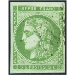 FRANCE N°42B TIMBRE CLASSIQUE OBLITÉRÉ EMISSION DE BORDEAUX SIGNÉ BRUN COTE 220€