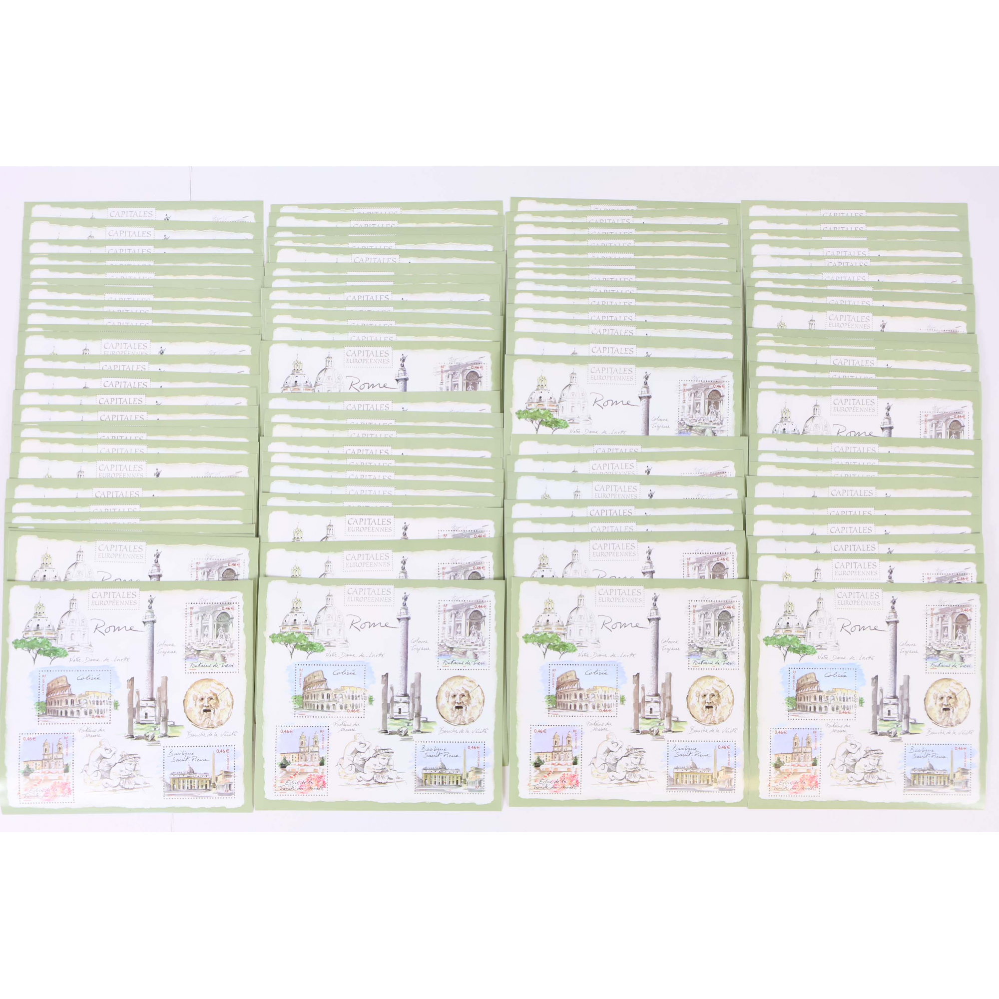 LOT 100 BLOCS N° 53 ROME CAPITALES EUROPÉENNES TIMBRES NEUFS 0.46€ X 4 VF 184€