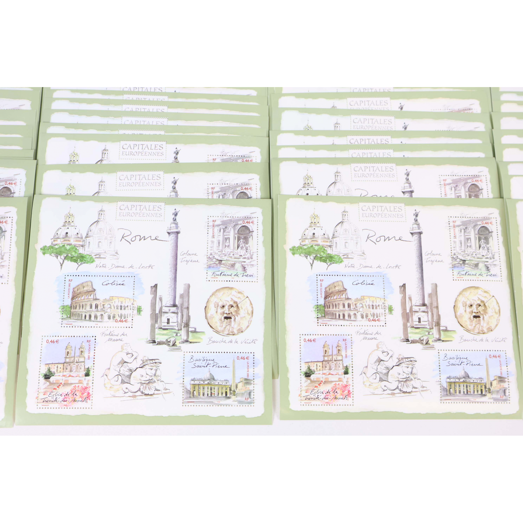 LOT 100 BLOCS N° 53 ROME CAPITALES EUROPÉENNES TIMBRES NEUFS 0.46€ X 4 VF 184€