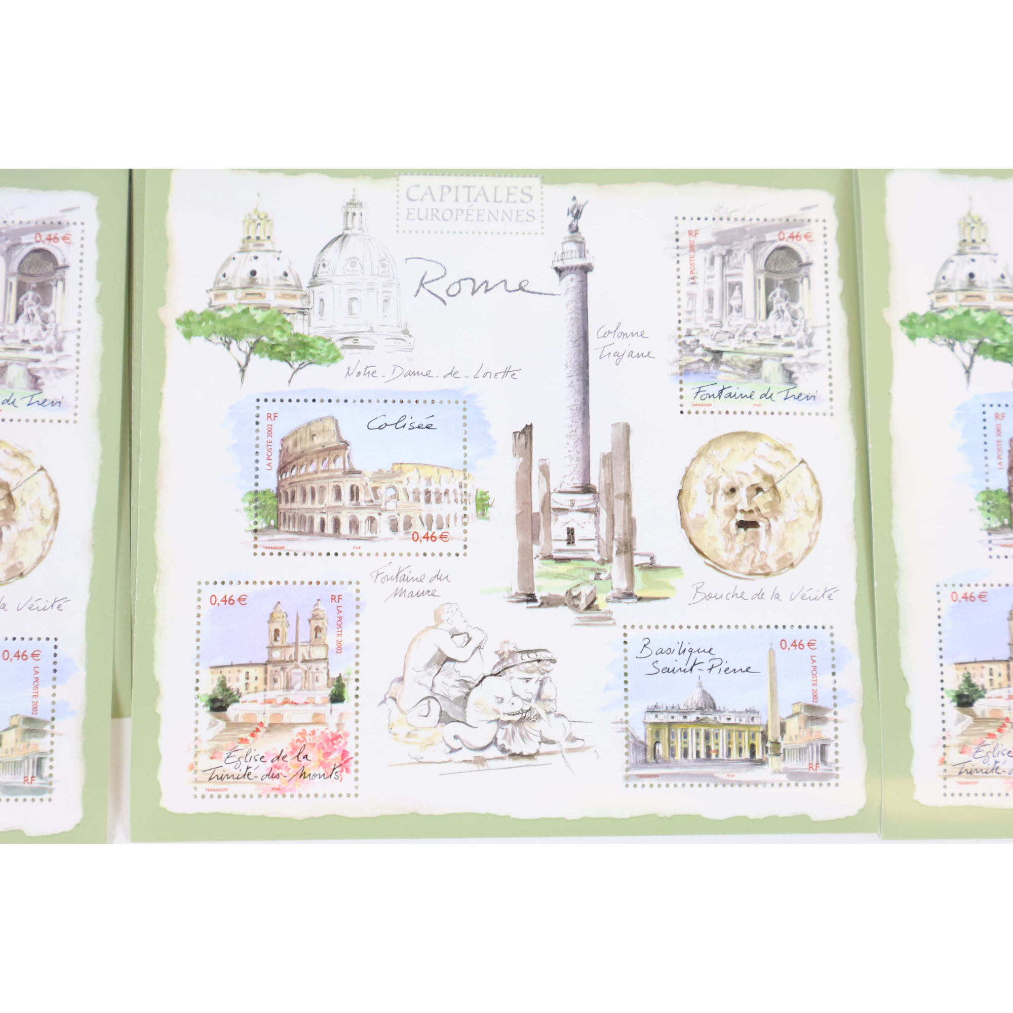 LOT 100 BLOCS N° 53 ROME CAPITALES EUROPÉENNES TIMBRES NEUFS 0.46€ X 4 VF 184€