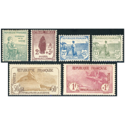 FRANCE N°148/149/150/152/153/154 1ÈRE ORPHELIN NEUFS* SIGNÉ BRUN COTE 1285€