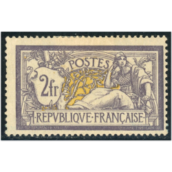 FRANCE N°122 2FR VIOLET TYPE MERSON NEUF* ANNÉE 1900 SIGNÉ BRUN COTE 1100€