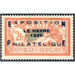 FRANCE N°257A SURCHARGÉ DU HAVRE NEUF* ANNÉE 1929 SIGNÉ BRUN COTE 900€