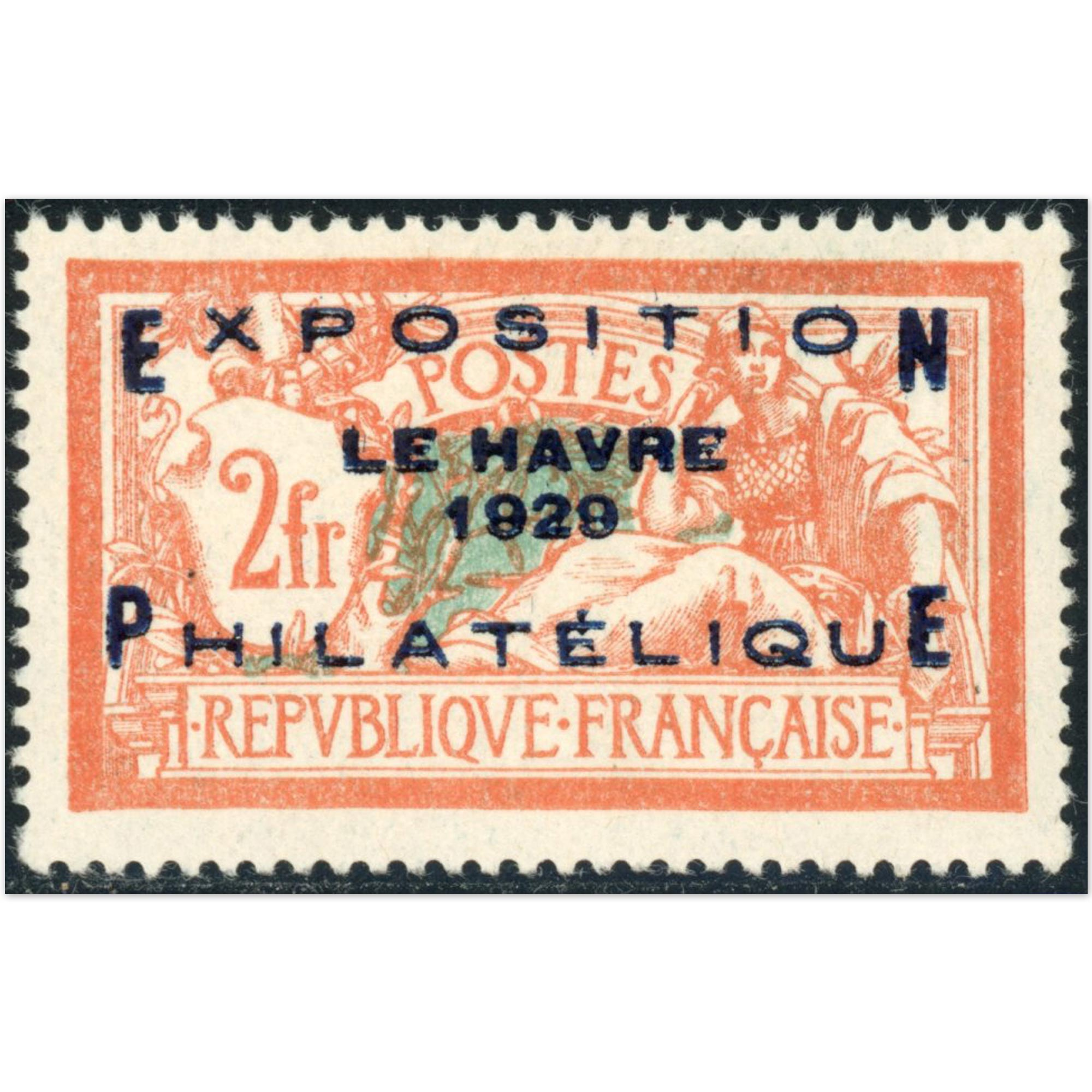 FRANCE N°257A SURCHARGÉ DU HAVRE NEUF* ANNÉE 1929 SIGNÉ BRUN COTE 900€
