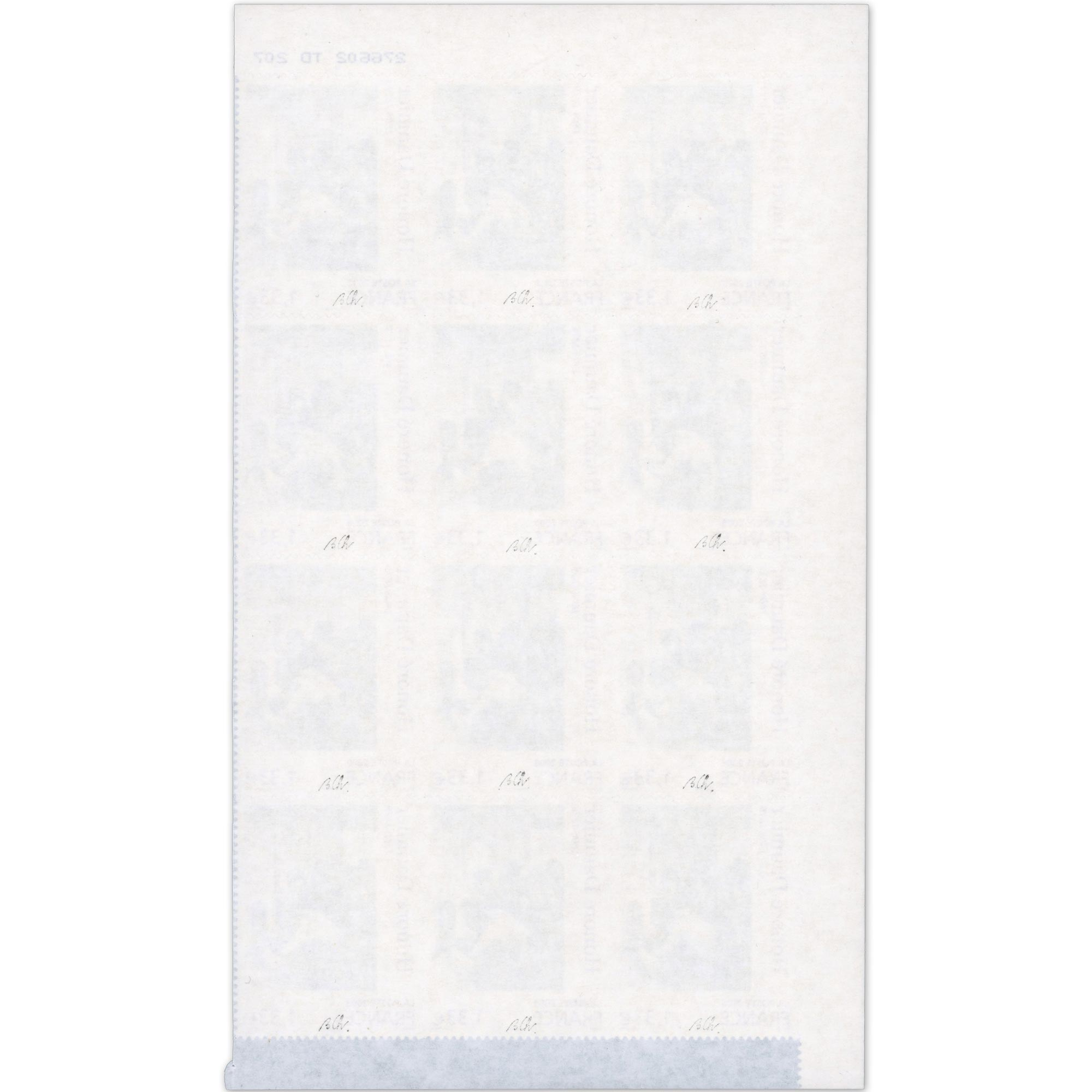 FRANCE FEUILLE AUTOADHÉSIVE 12 TIMBRES DAUMIER N°224 SIGNÉ BRUN COTE 3540€