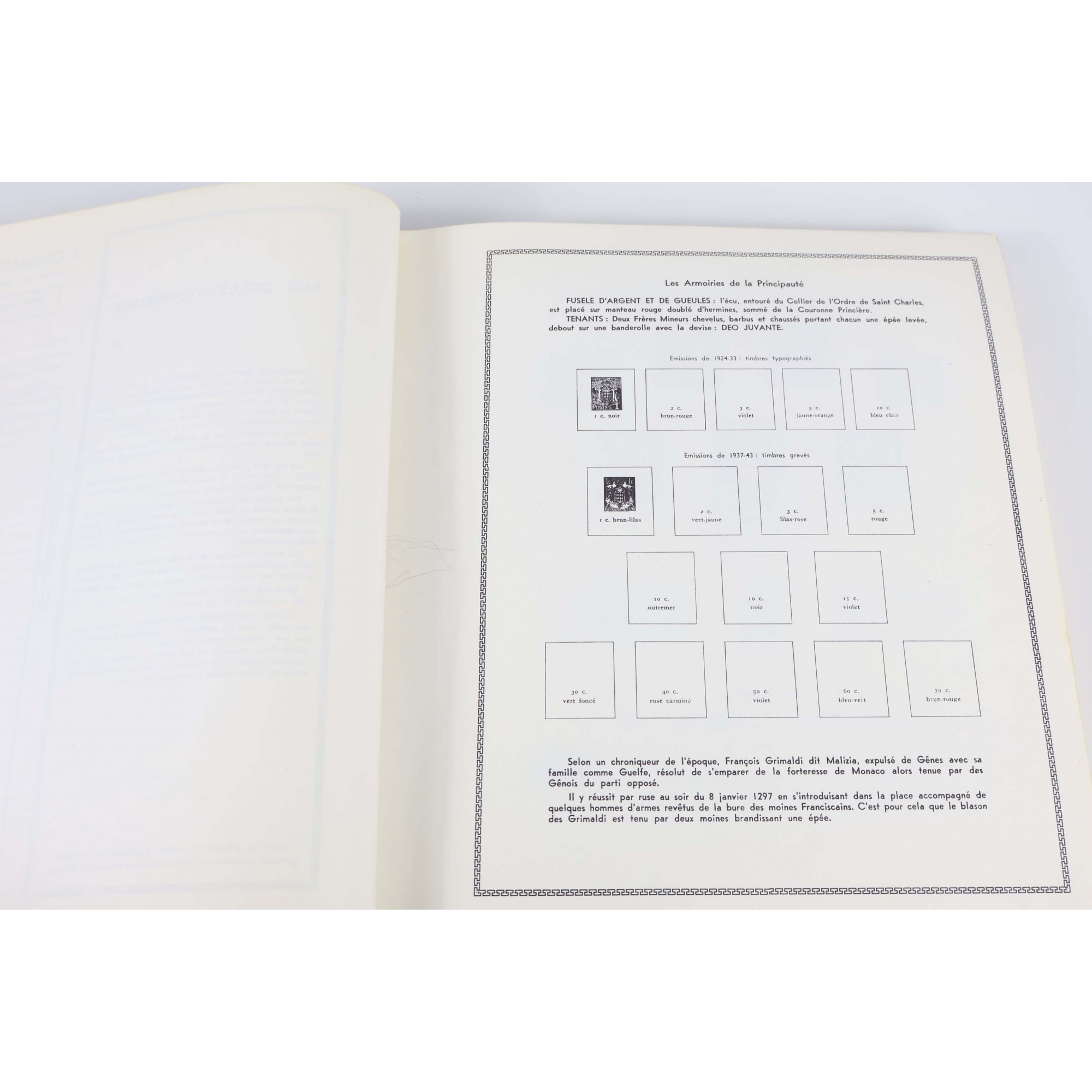 MONACO COLLECTION DE 1954 À 1976 TIMBRES NEUFS ALBUM HISTORIQUE ET GÉOGRAPHIQUE