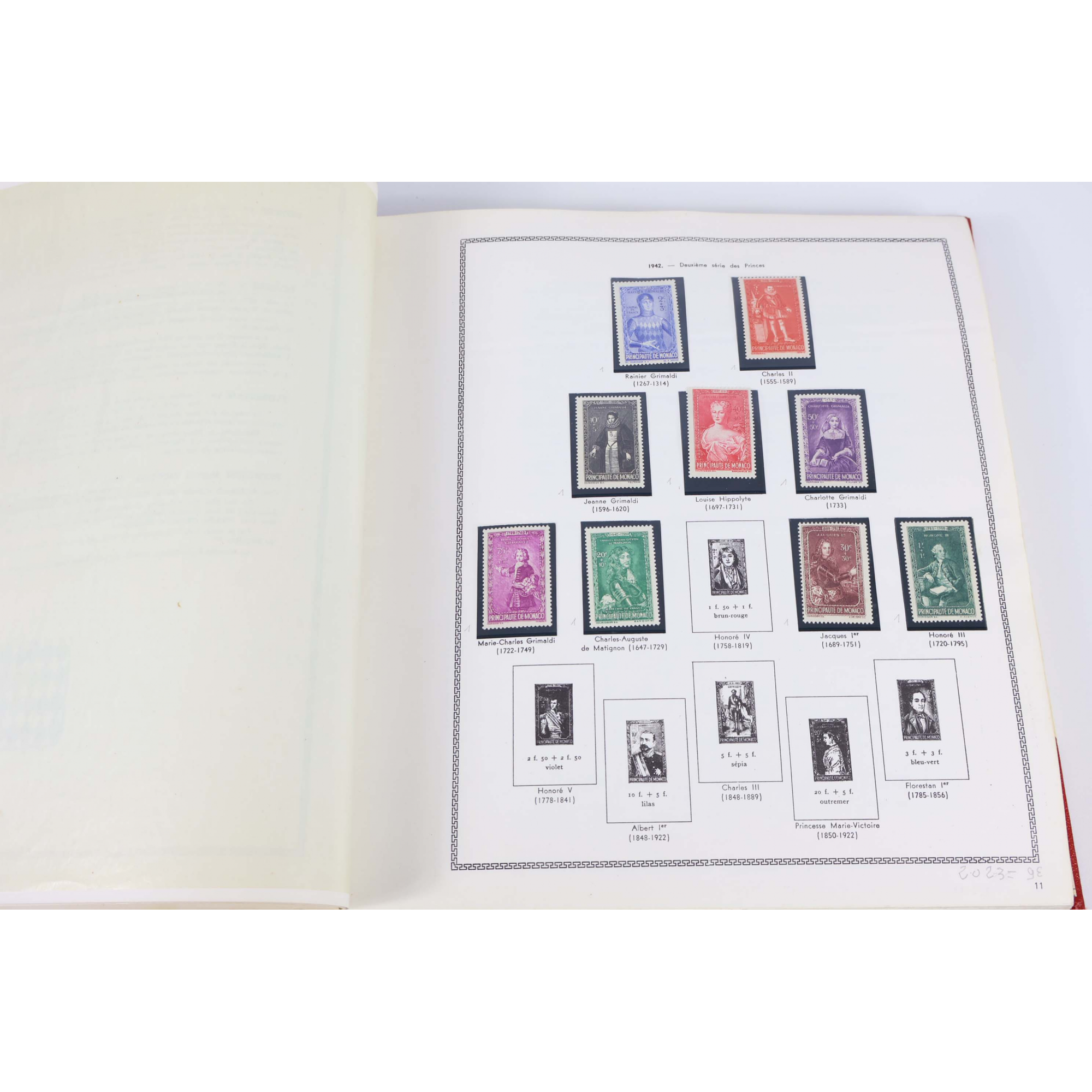 MONACO COLLECTION DE 1954 À 1976 TIMBRES NEUFS ALBUM HISTORIQUE ET GÉOGRAPHIQUE
