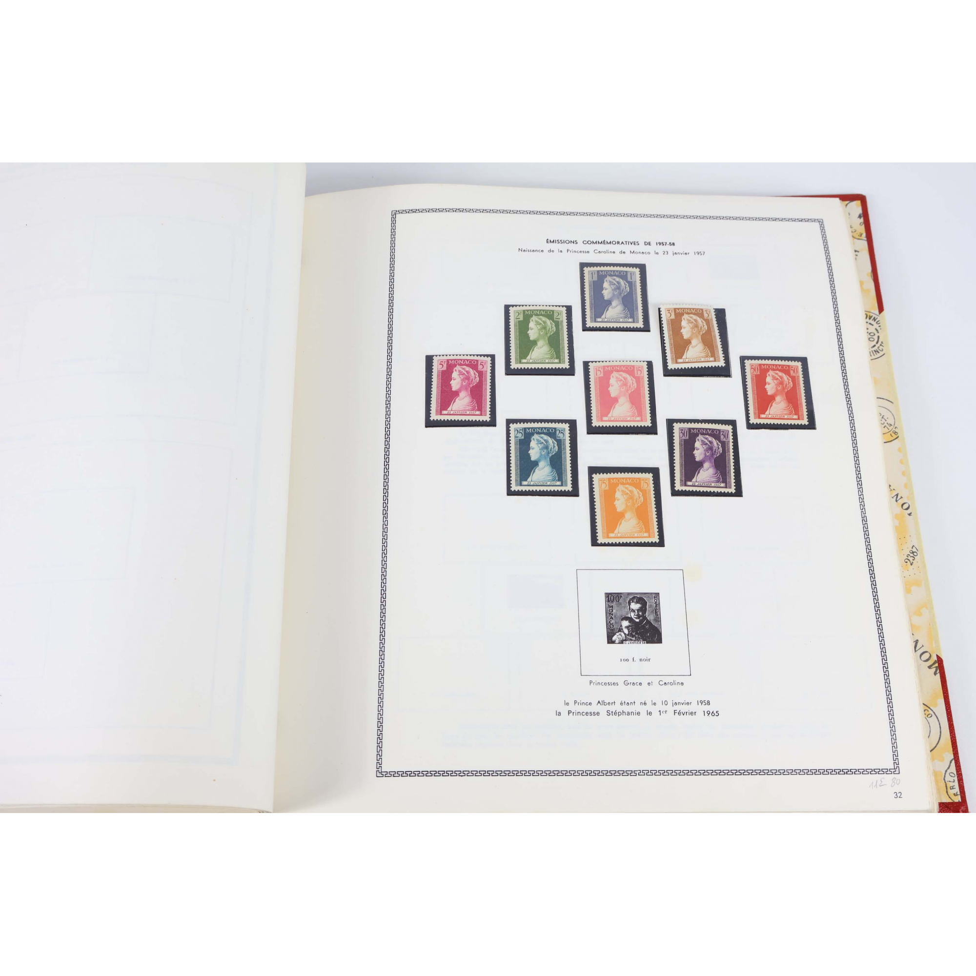 MONACO COLLECTION DE 1954 À 1976 TIMBRES NEUFS ALBUM HISTORIQUE ET GÉOGRAPHIQUE