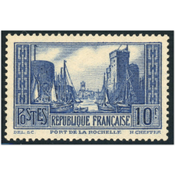 FRANCE N°261 PORT DE LA ROCHELLE TIMBRE NEUF** ANNÉE 1930 SIGNÉ BRUN COTE 170€