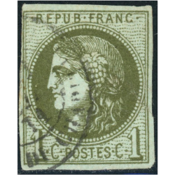 FRANCE N°39B TIMBRE CLASSIQUE OBLITÉRÉ EMISSION DE BORDEAUX SIGNÉ BRUN COTE 220€