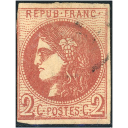 FRANCE N°40B TIMBRE CLASSIQUE OBLITÉRÉ EMISSION DE BORDEAUX SIGNÉ BRUN COTE 330€