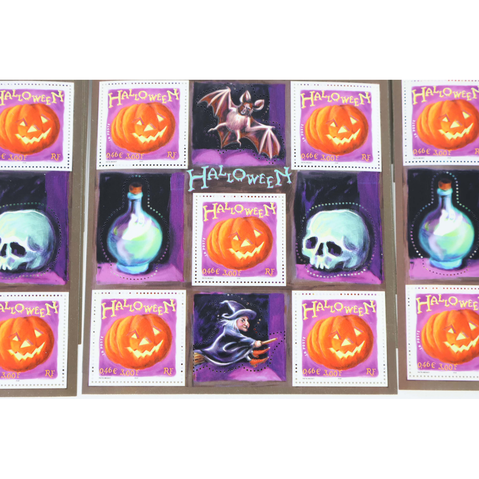 LOT 100 BLOCS N° 40 HALLOWEEN TIMBRES NEUFS** 0.46€ X 5 VALEUR FACIALE 230 EUROS