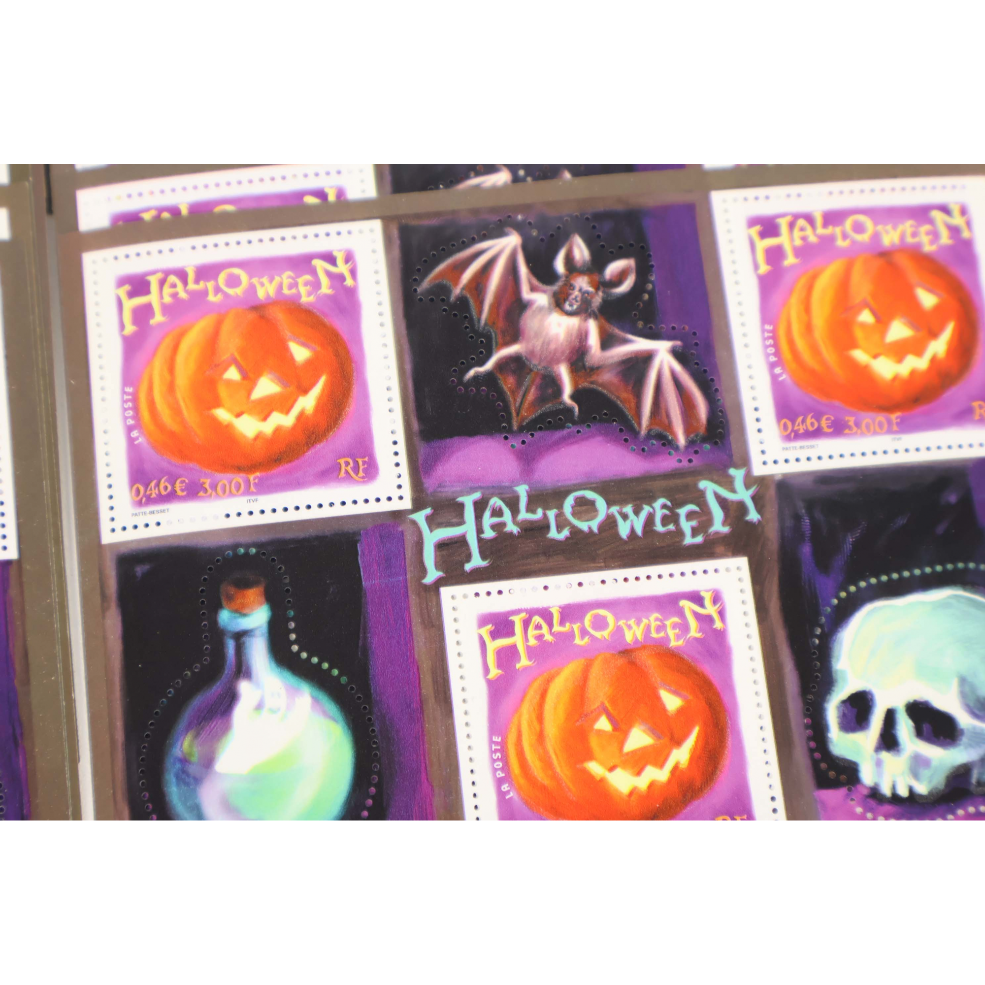 LOT 100 BLOCS N° 40 HALLOWEEN TIMBRES NEUFS** 0.46€ X 5 VALEUR FACIALE 230 EUROS
