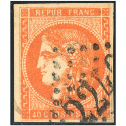 FRANCE N°48 TIMBRE CLASSIQUE OBLITÉRÉ EMISSION DE BORDEAUX SIGNÉ BRUN COTE 160€
