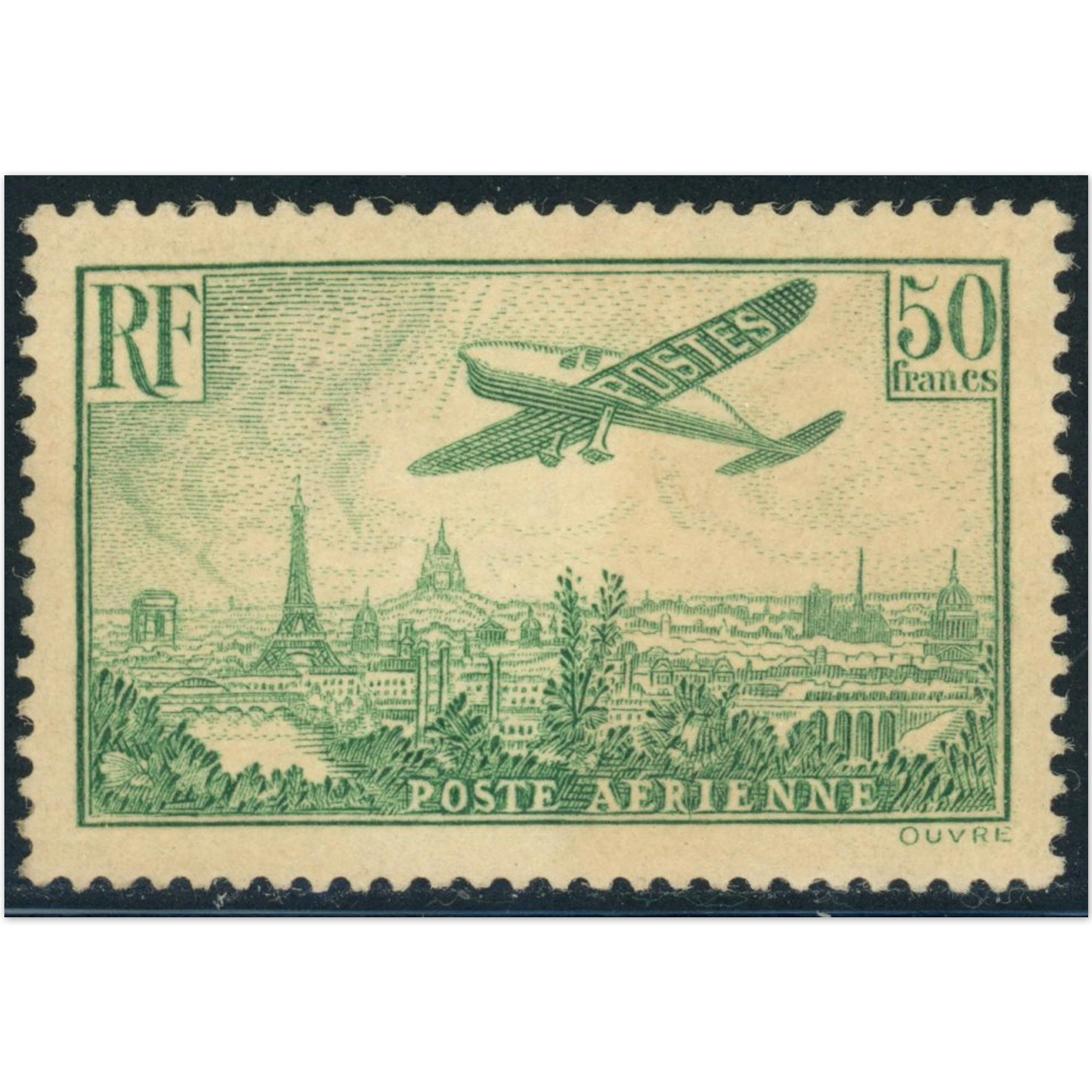 FRANCE POSTE AÉRIENNE N°14 TIMBRE REGOMMÉ CONSIDÉRÉ SANS GOMME ANNÉE 1936