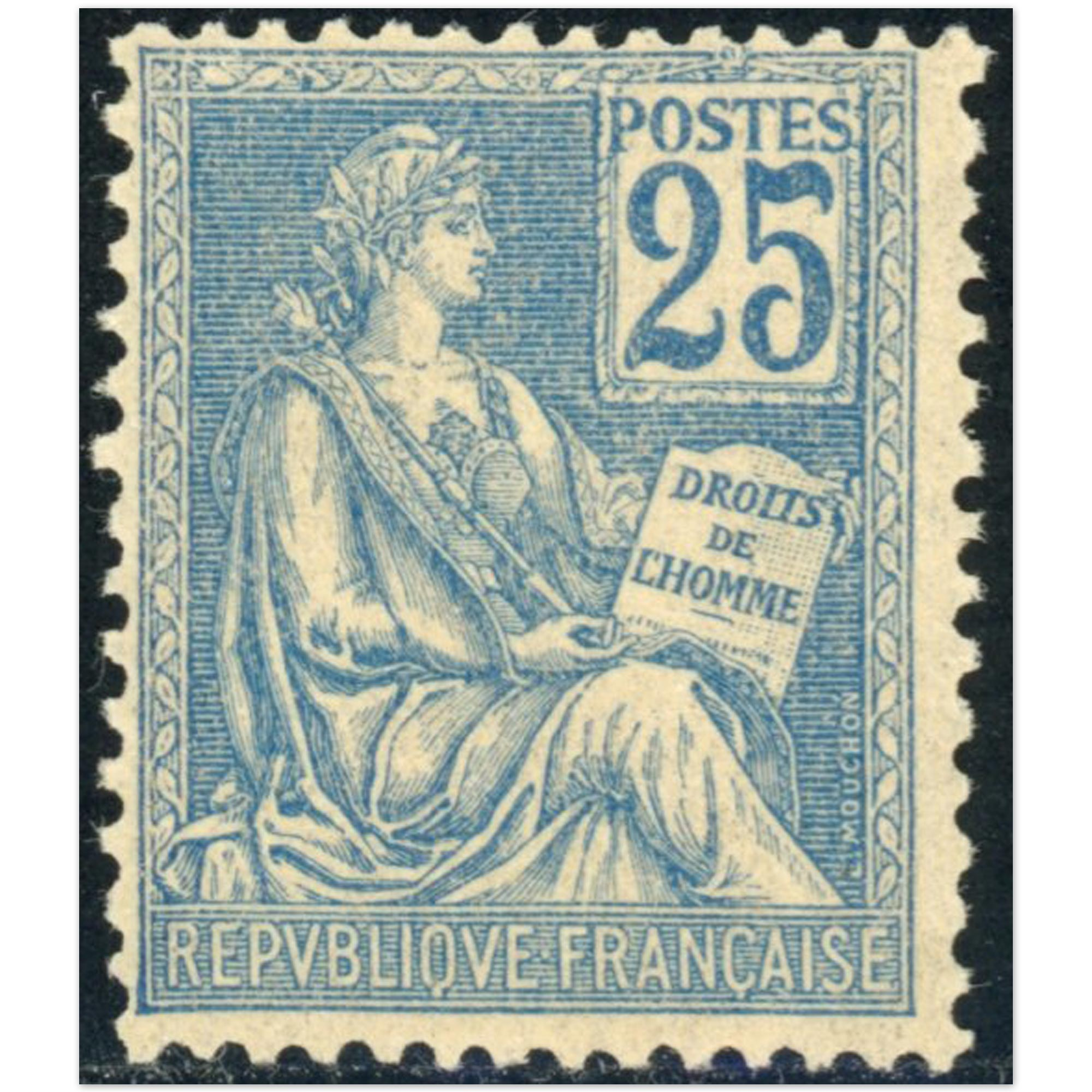 FRANCE N°114 TYPE MOUCHON TIMBRE NEUF SANS CHARNIÈRE SIGNÉ BRUN ANNÉE 1900-01