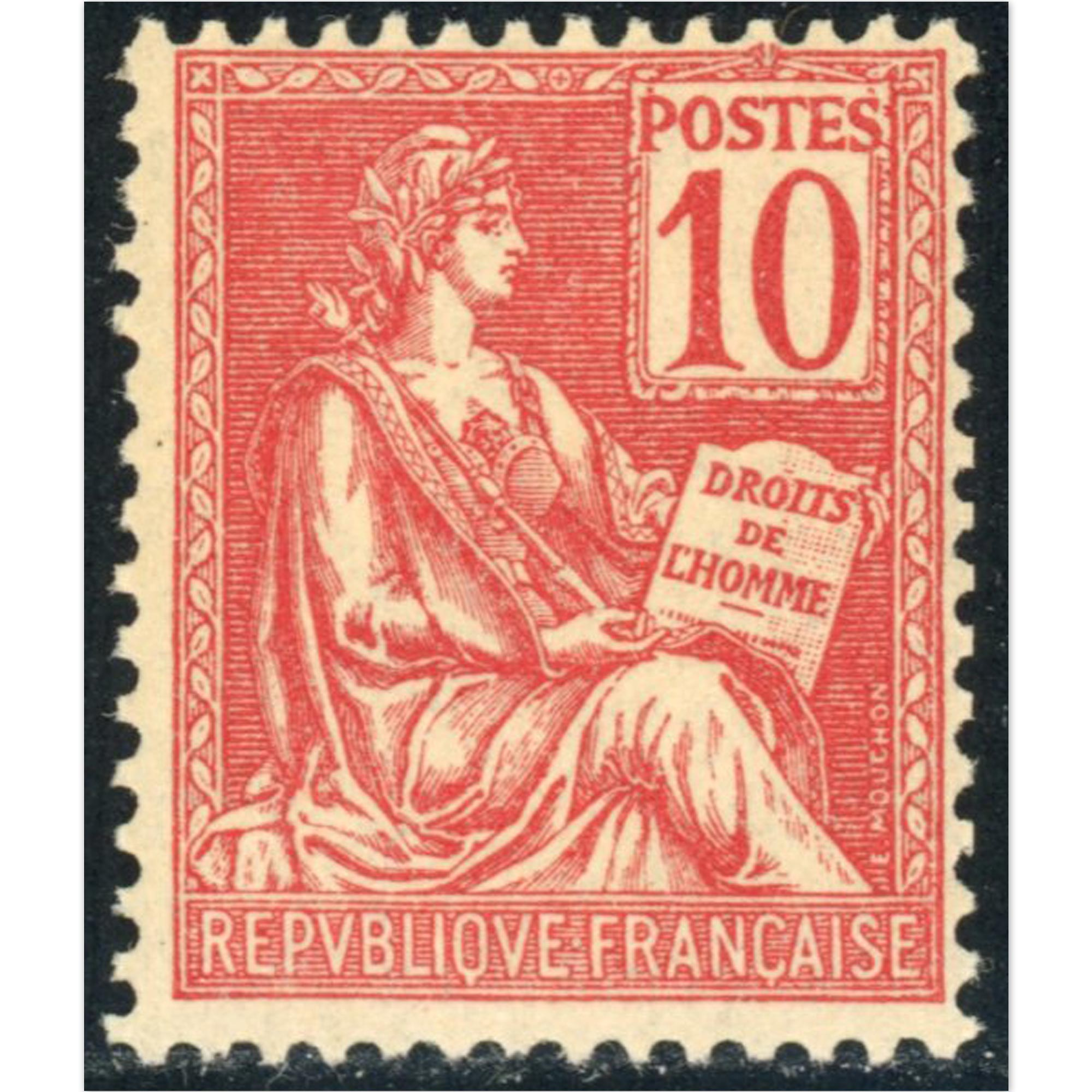 FRANCE N°116 TYPE MOUCHON TIMBRE NEUF SANS CHARNIÈRE SIGNÉ BRUN ANNÉE 1900-01
