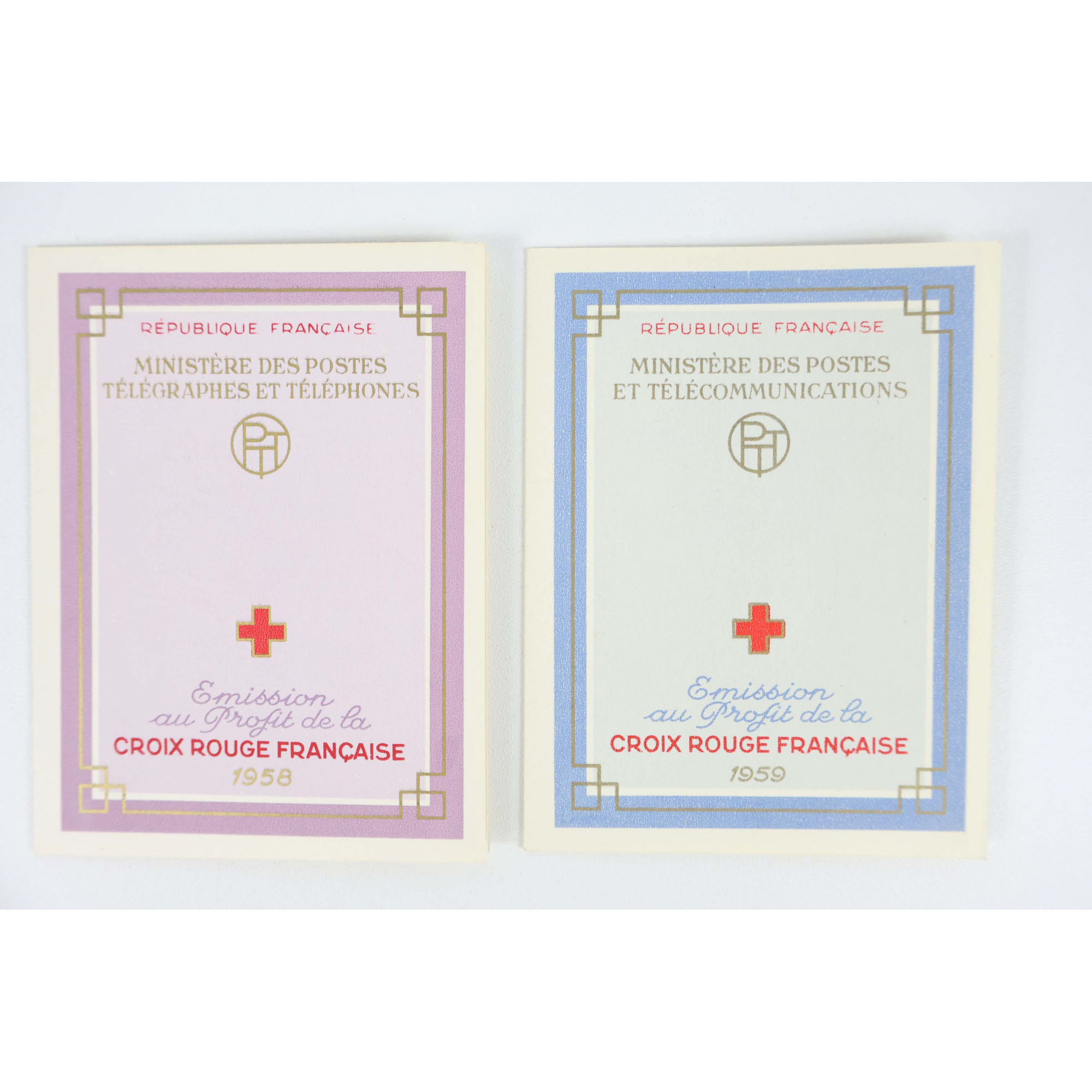 FRANCE COLLECTION COMPLÈTE CARNETS CROIX-ROUGE DE 1956 À 1962 TIMBRES NEUFS**