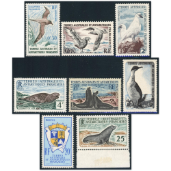 TAAF SÉRIE COMPLÈTE N°12 À 17 FAUNE TIMBRES NEUFS ANNÉE 1959-63 COTE 240€