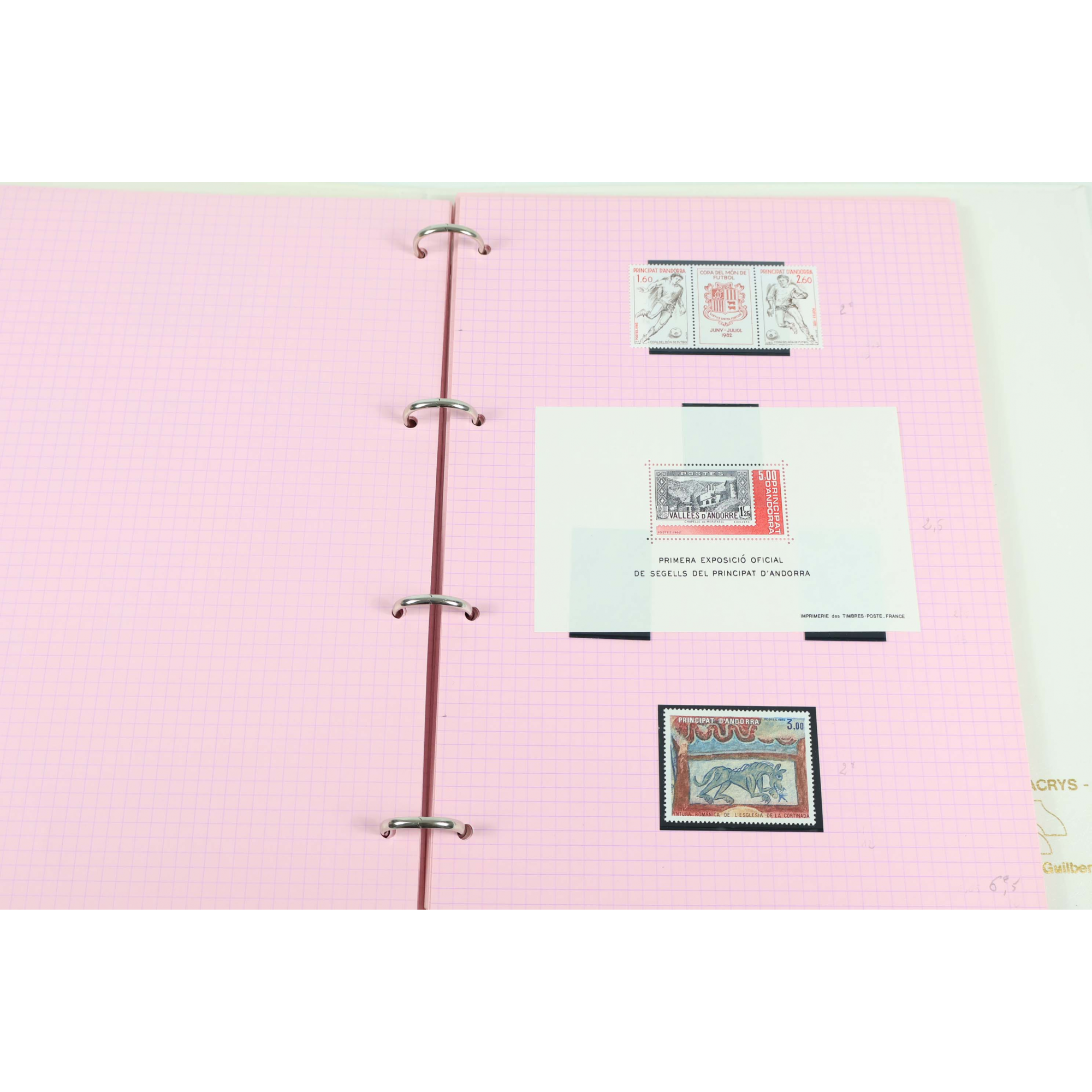 ANDORRE COLLECTION / STOCK MODERNE DE TIMBRES NEUFS** CLASSEUR AVEC POCHETTES