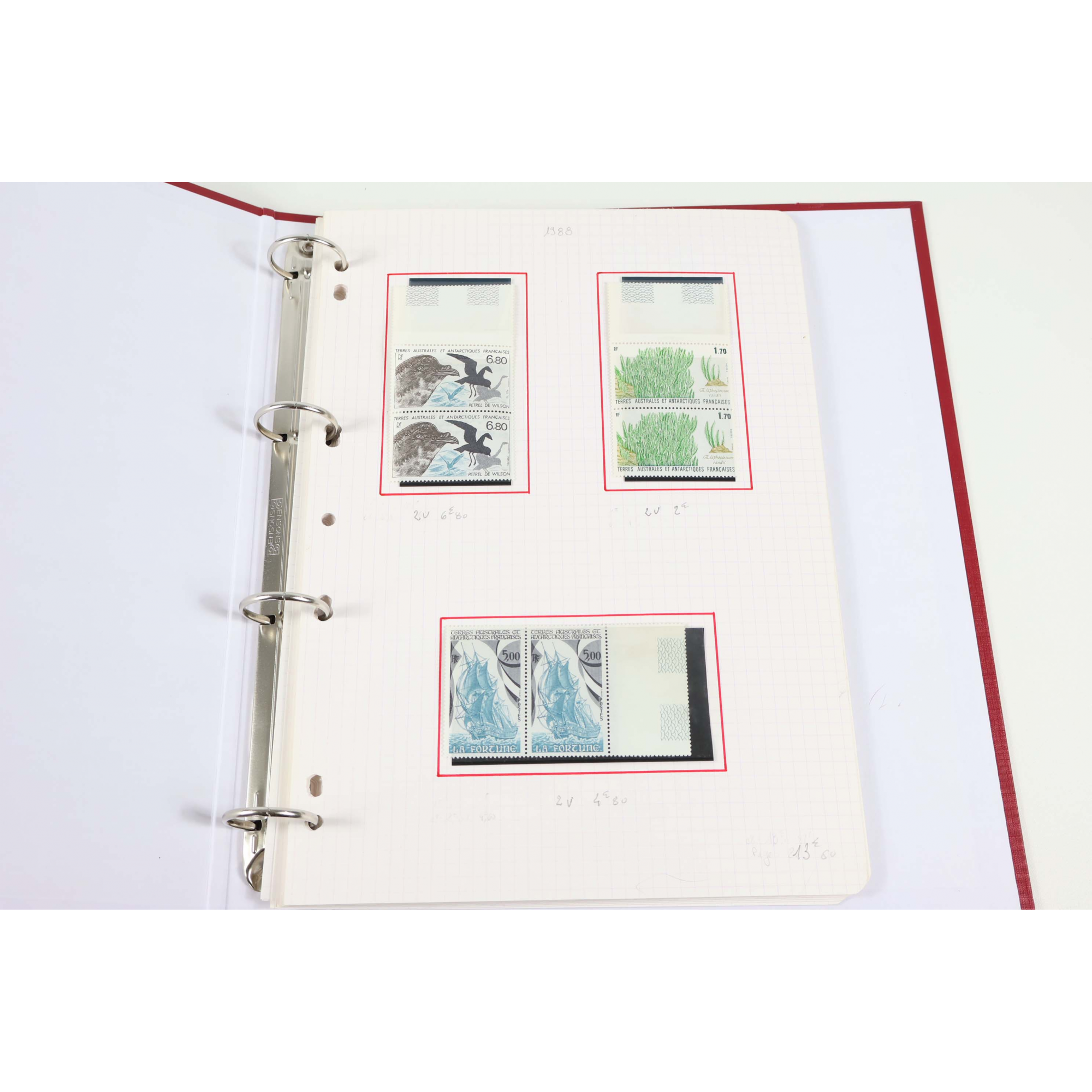 TAAF COLLECTION/STOCK DE TIMBRES NEUFS** DES ANNÉES 80 AVEC FEUILLES COMPLÈTES
