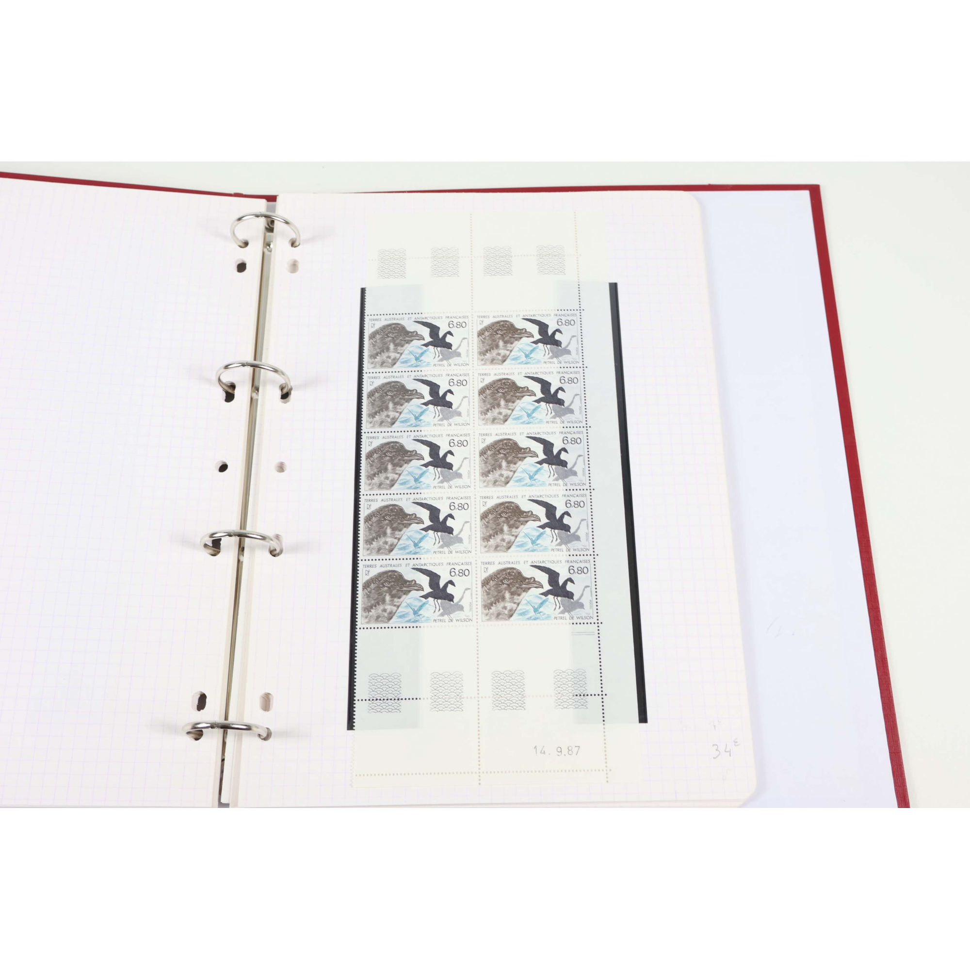 TAAF COLLECTION/STOCK DE TIMBRES NEUFS** DES ANNÉES 80 AVEC FEUILLES COMPLÈTES