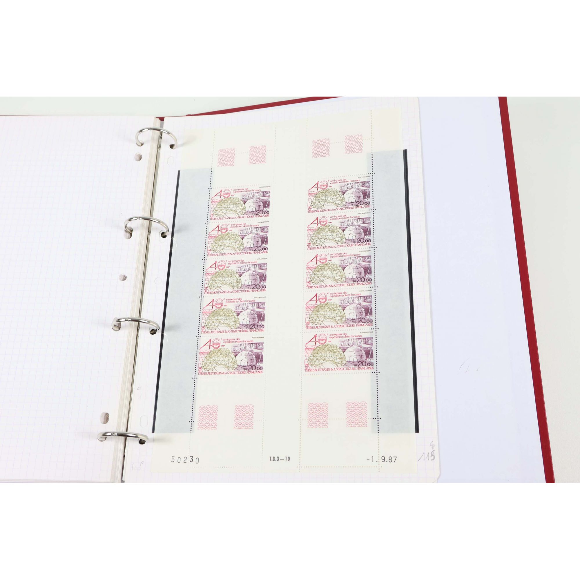 TAAF COLLECTION/STOCK DE TIMBRES NEUFS** DES ANNÉES 80 AVEC FEUILLES COMPLÈTES