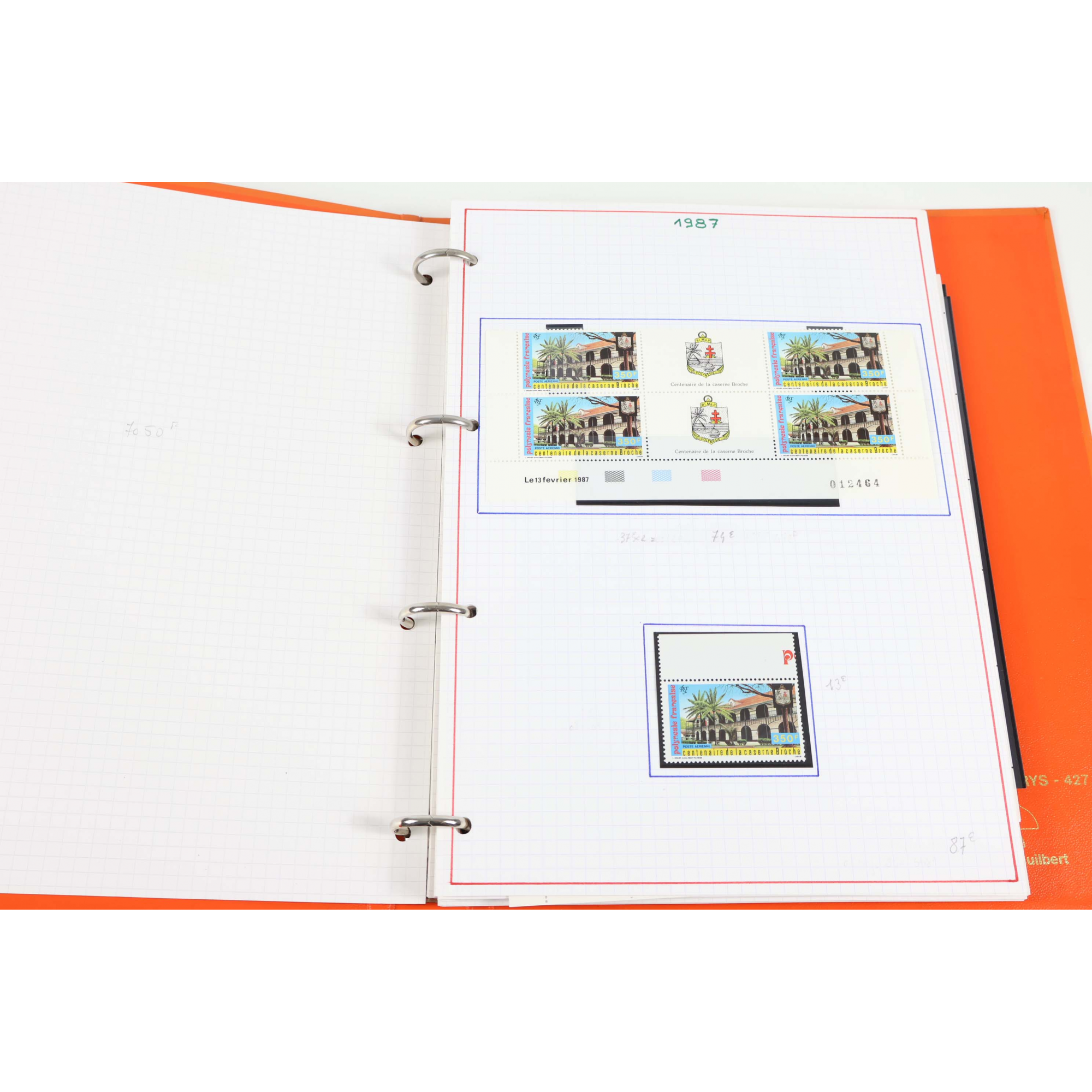 POLYNÉSIE STOCK DE TIMBRES NEUFS** DE 1987 À 1993 AVEC FEUILLES COMPLÈTES