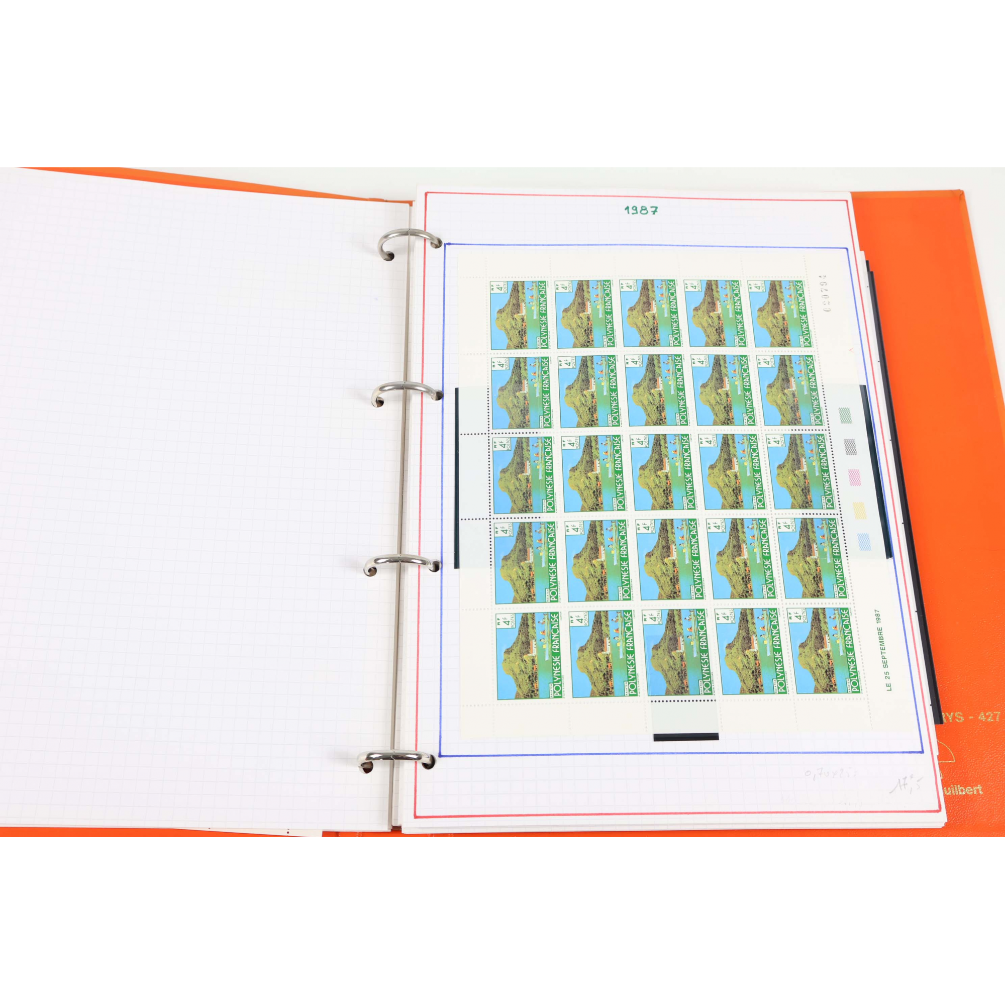 POLYNÉSIE STOCK DE TIMBRES NEUFS** DE 1987 À 1993 AVEC FEUILLES COMPLÈTES