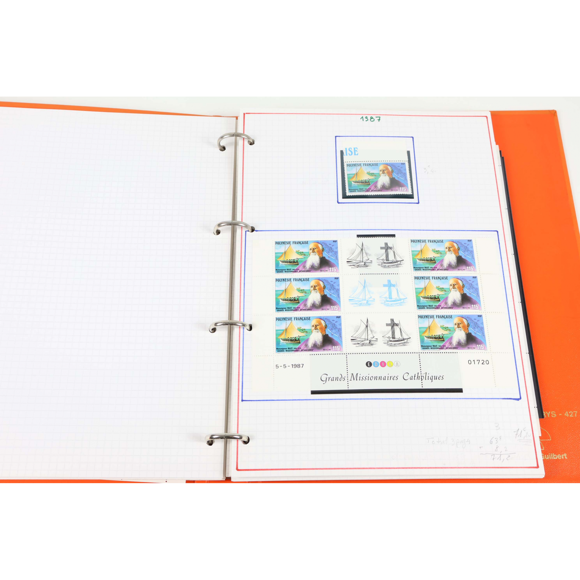POLYNÉSIE STOCK DE TIMBRES NEUFS** DE 1987 À 1993 AVEC FEUILLES COMPLÈTES