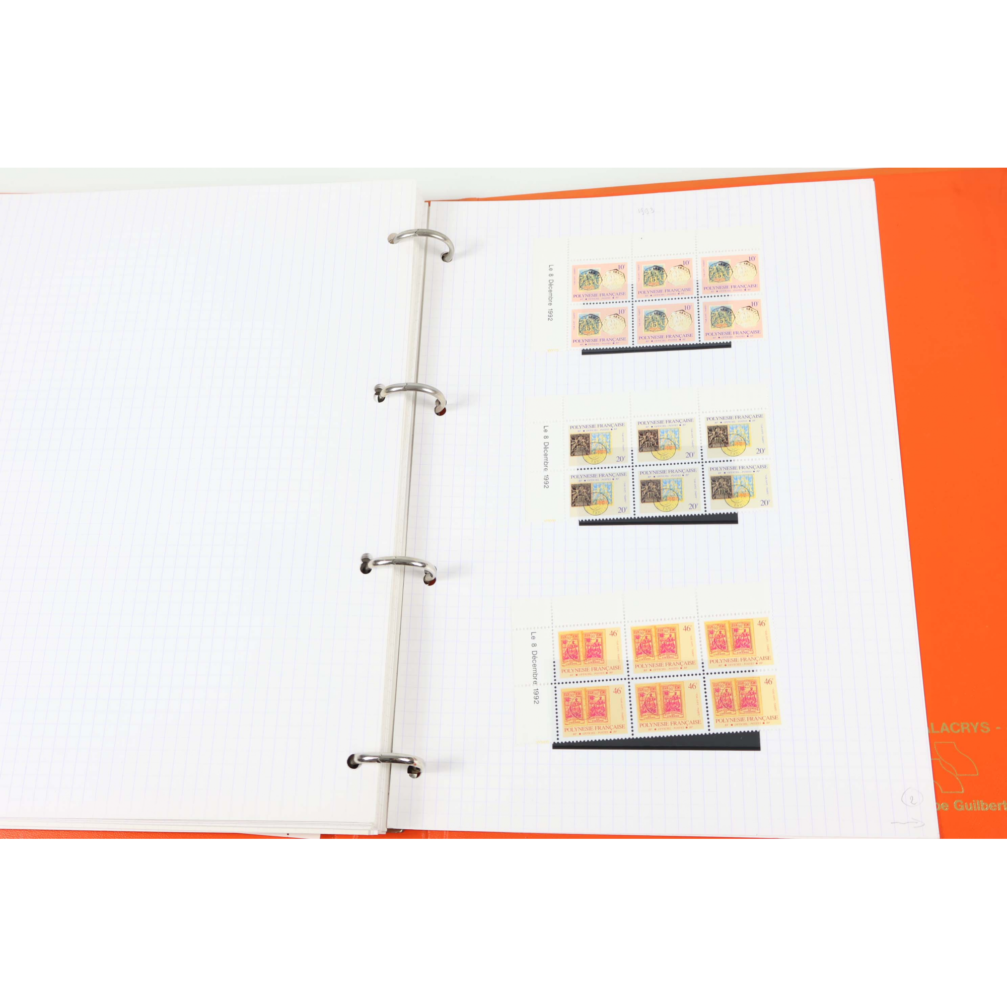 POLYNÉSIE STOCK DE TIMBRES NEUFS** DE 1987 À 1993 AVEC FEUILLES COMPLÈTES