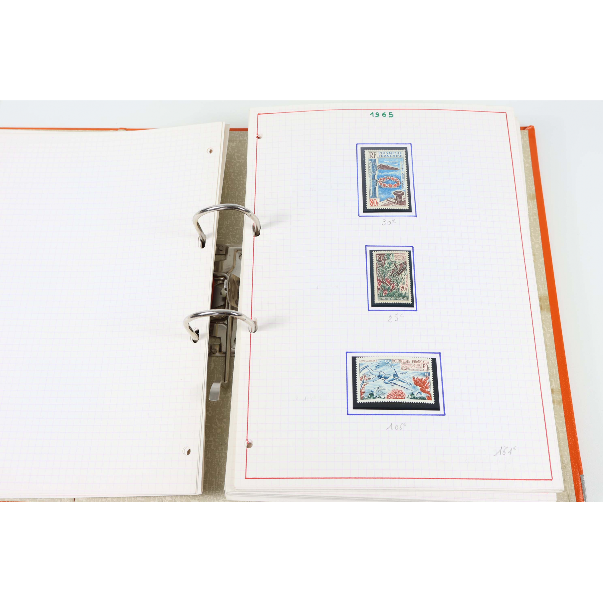 POLYNÉSIE COLLECTION SUIVIE DE TIMBRES NEUFS** DE 1958 À 1987 COTE 4900€