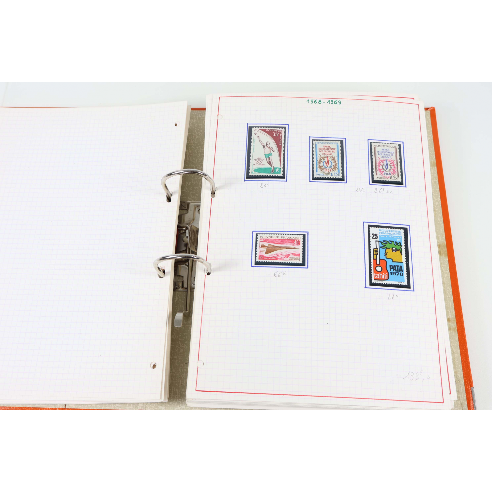 POLYNÉSIE COLLECTION SUIVIE DE TIMBRES NEUFS** DE 1958 À 1987 COTE 4900€