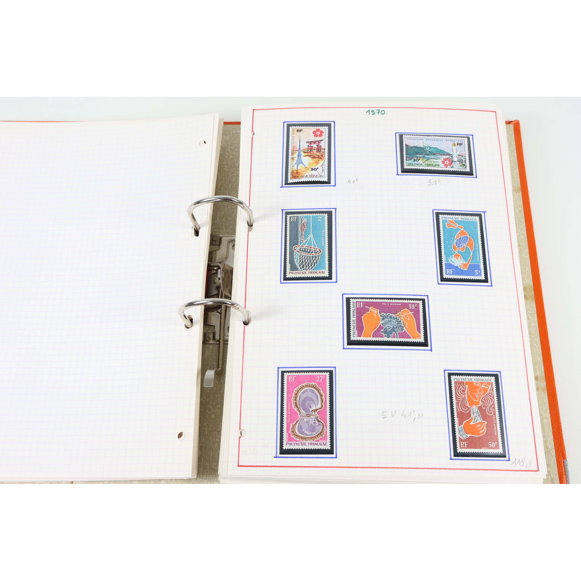 POLYNÉSIE COLLECTION SUIVIE DE TIMBRES NEUFS** DE 1958 À 1987 COTE 4900€