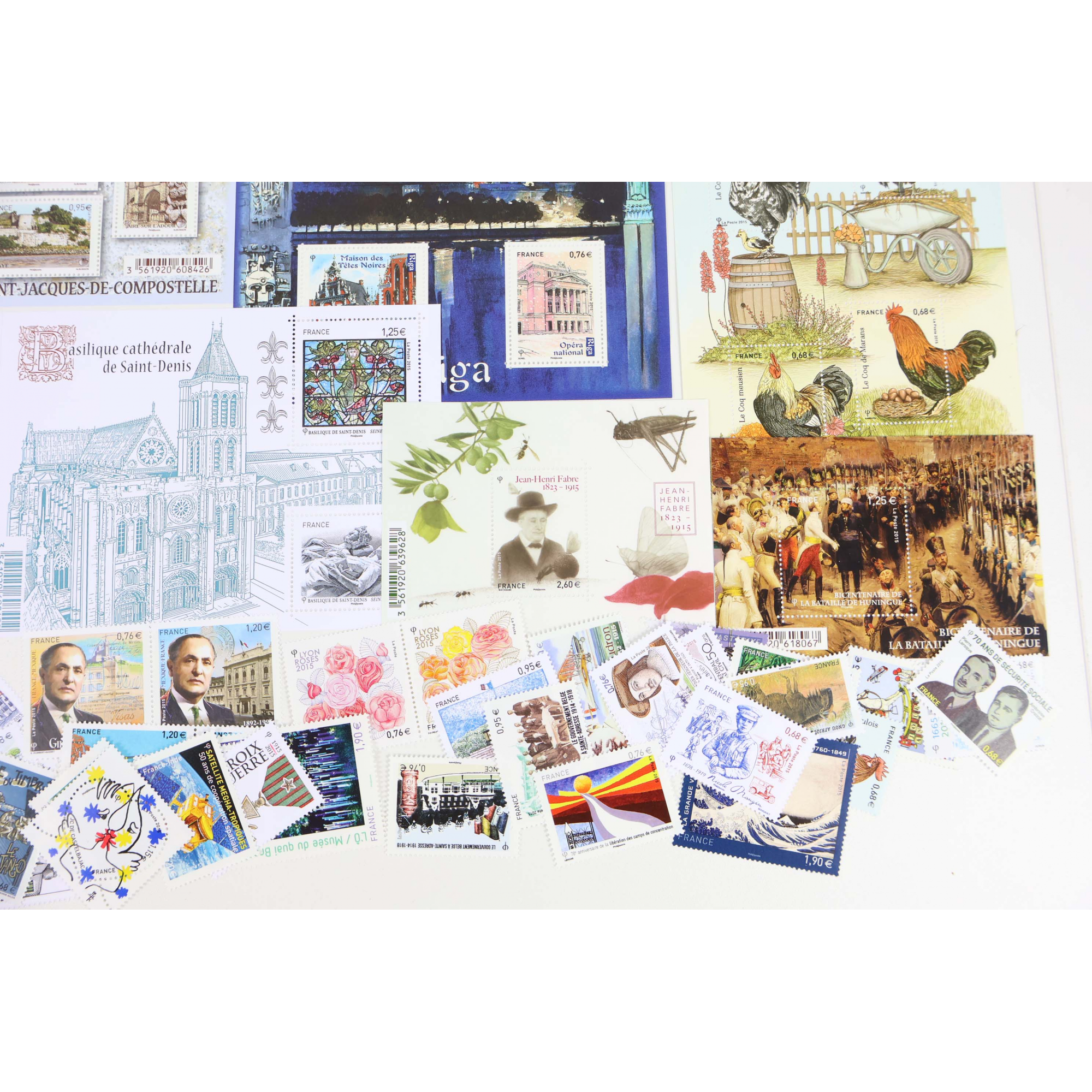 FRANCE COLLECTION DE TIMBRES ET BLOCS-FEUILLET NEUFS** DE 2015 FACIALE 89€