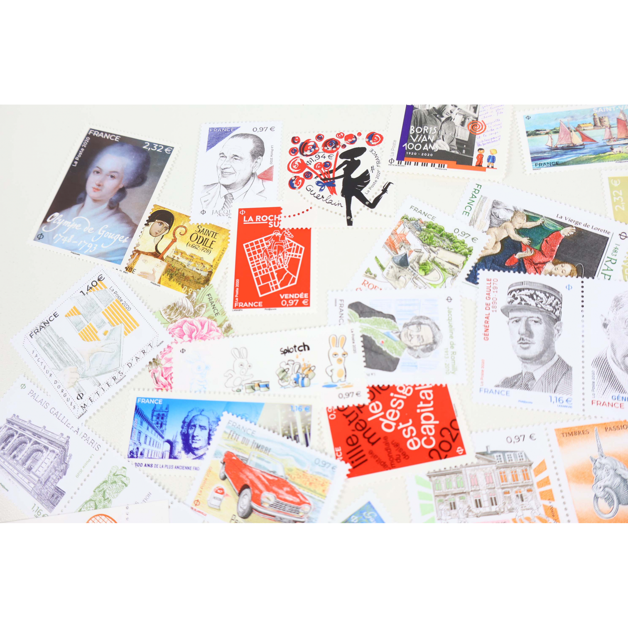 FRANCE LOT DE TIMBRES-POSTE NEUFS** DE 2020 EN QUALITÉ LUXE, FACIALE 58€