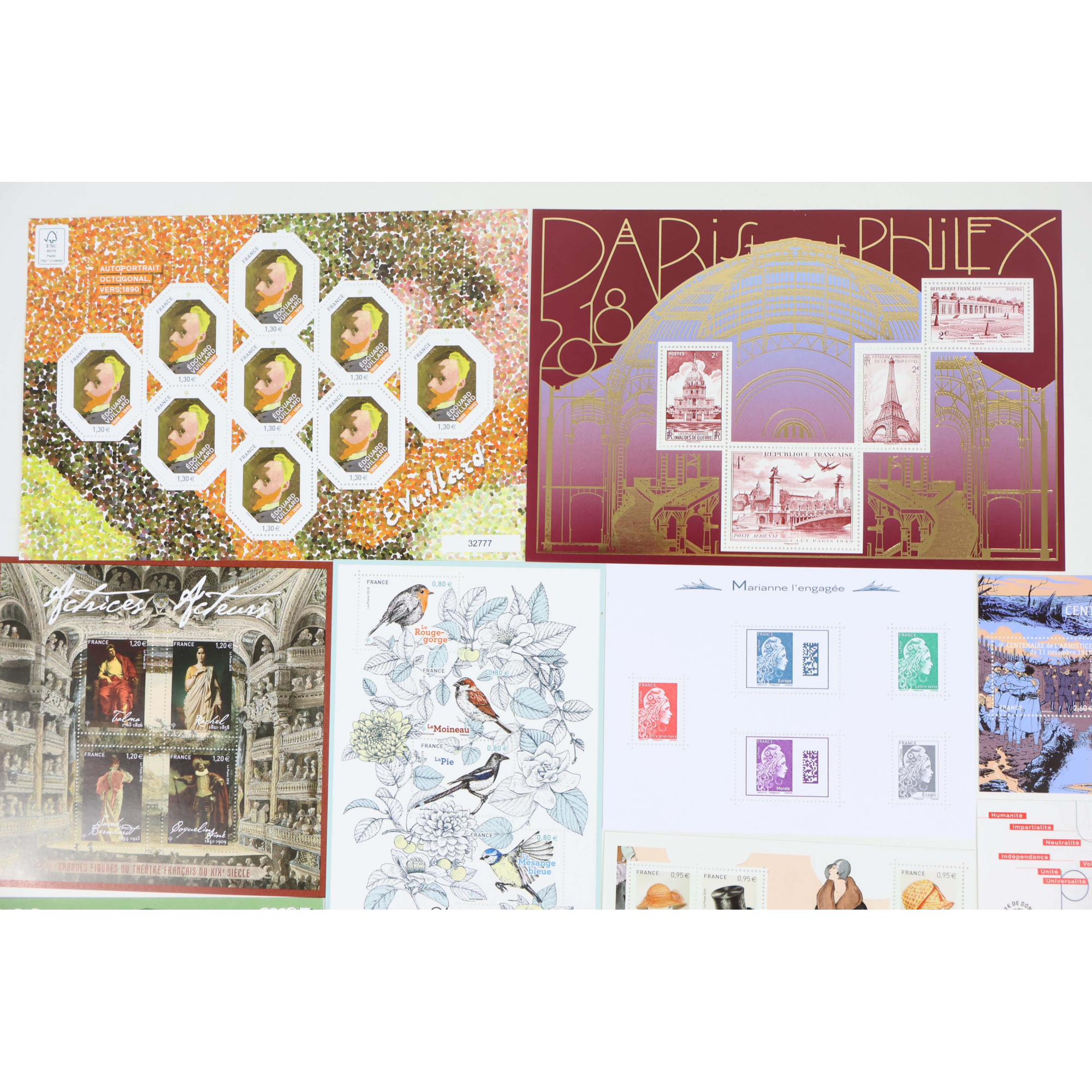 FRANCE LOT DE TIMBRES ET BLOCS-FEUILLET NEUFS** DE 2018 FACIALE 117€
