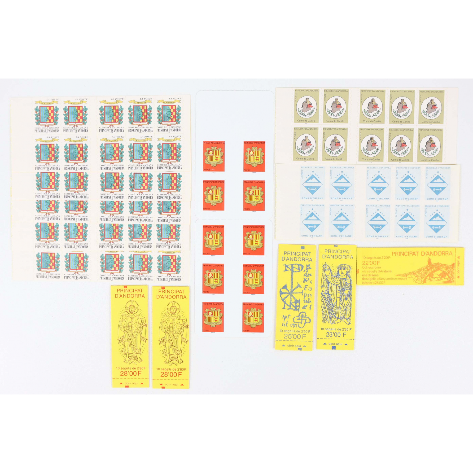 ANDORRE COLLECTION/ STOCK DE CARNETS DE TIMBRES NEUFS** BELLE FACIALE TVP