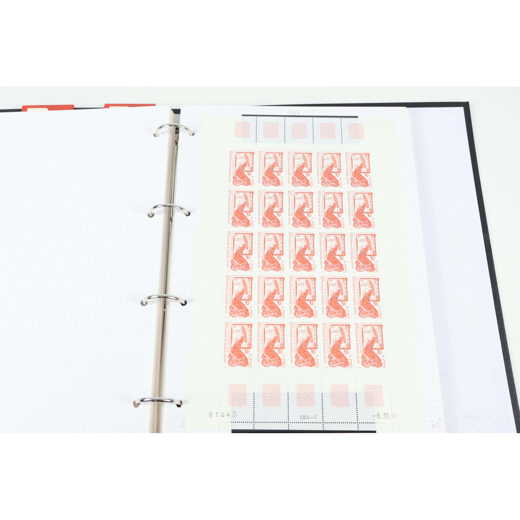 SPM COLLECTION/STOCK DE TIMBRES NEUFS** DES ANNÉES 80-90 AVEC FEUILLES COMPLÈTES