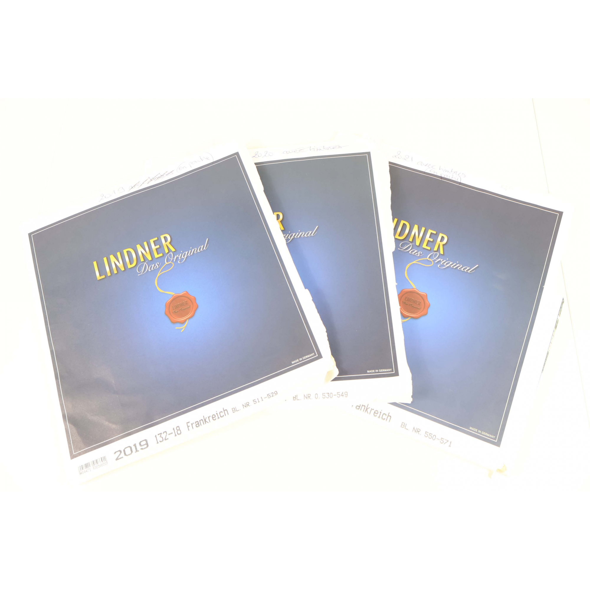 FRANCE FEUILLES PRE-IMPRIMÉES LINDNER POUR TIMBRES DE FR 2019 À 2021 (INCOMPLET)