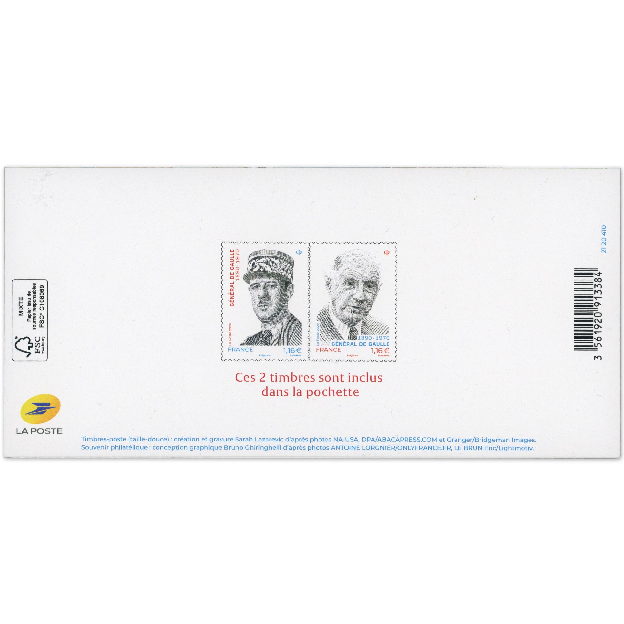 FRANCE, BLOC SOUVENIR N° 171, ANNIVERSAIRE NAISSANCE DE GAULLE ANNÉE 2020 NEUF**