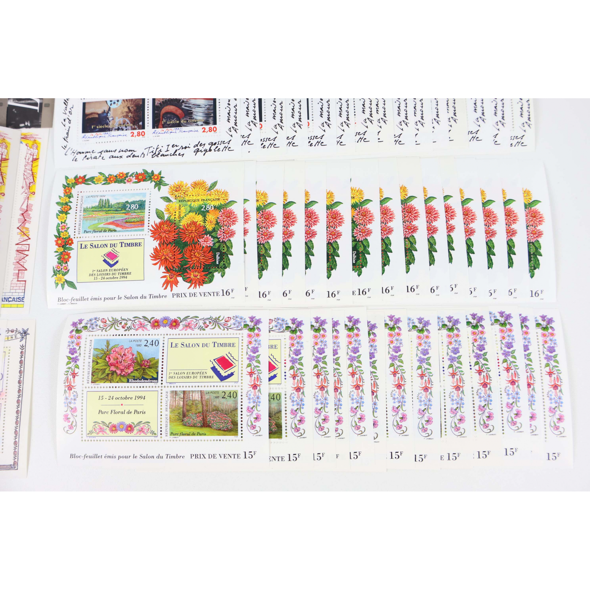 FRANCE LOT DE BLOCS-FEUILLETS EN FRANCS POUR COLLECTION OU COURRIER VF 127€