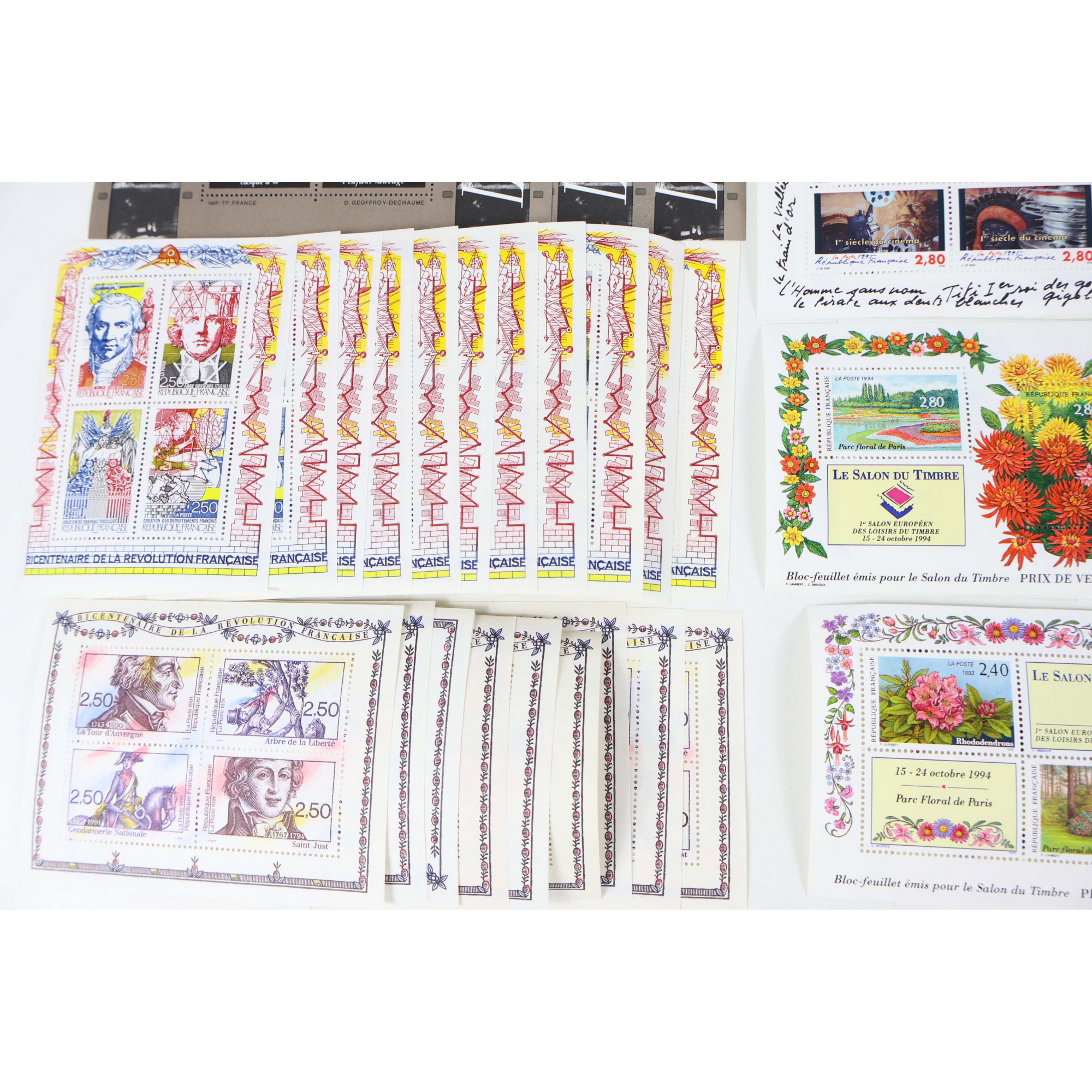 FRANCE LOT DE BLOCS-FEUILLETS EN FRANCS POUR COLLECTION OU COURRIER VF 127€