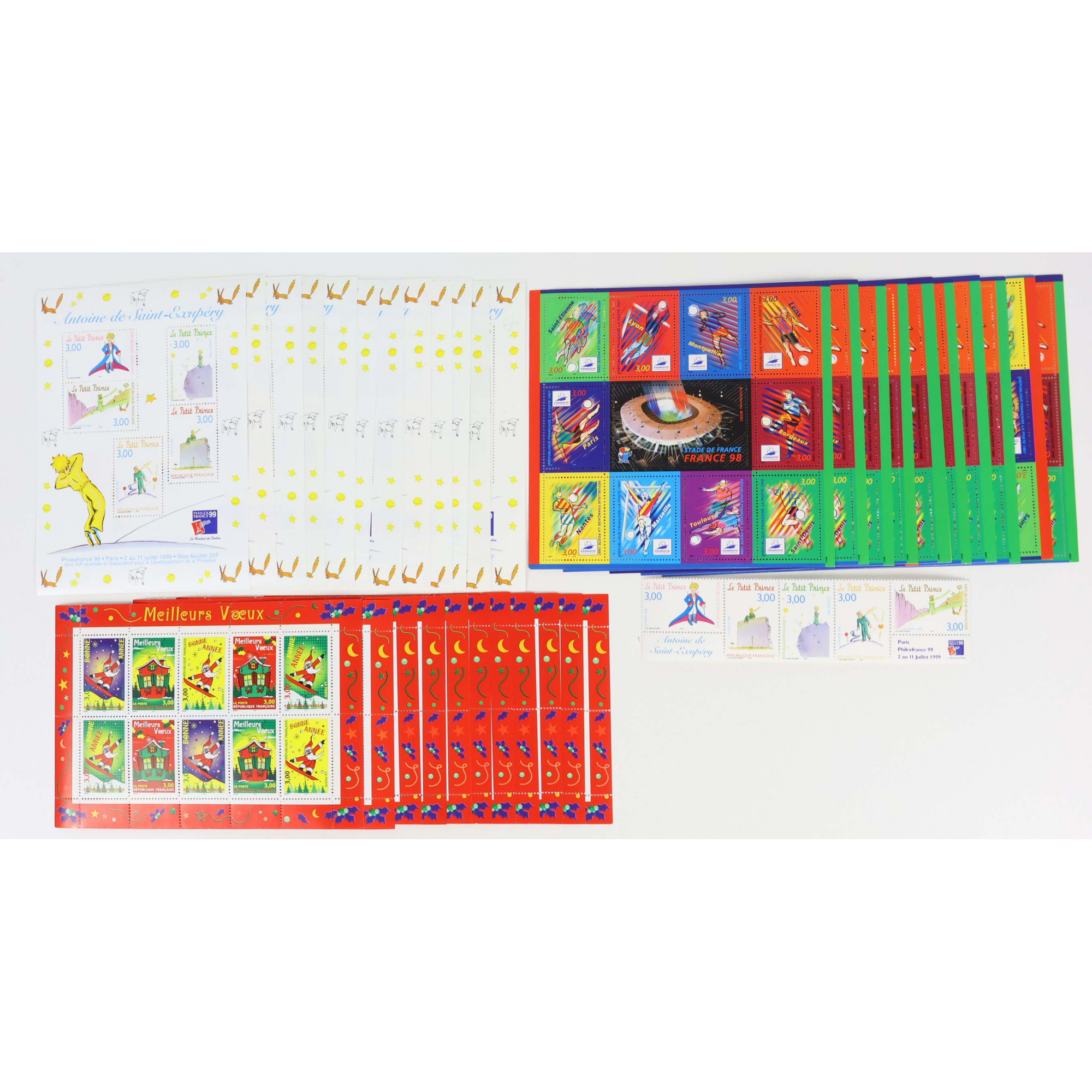 FRANCE LOT DE BLOCS-FEUILLETS EN FRANCS POUR COLLECTION OU COURRIER VF 130€