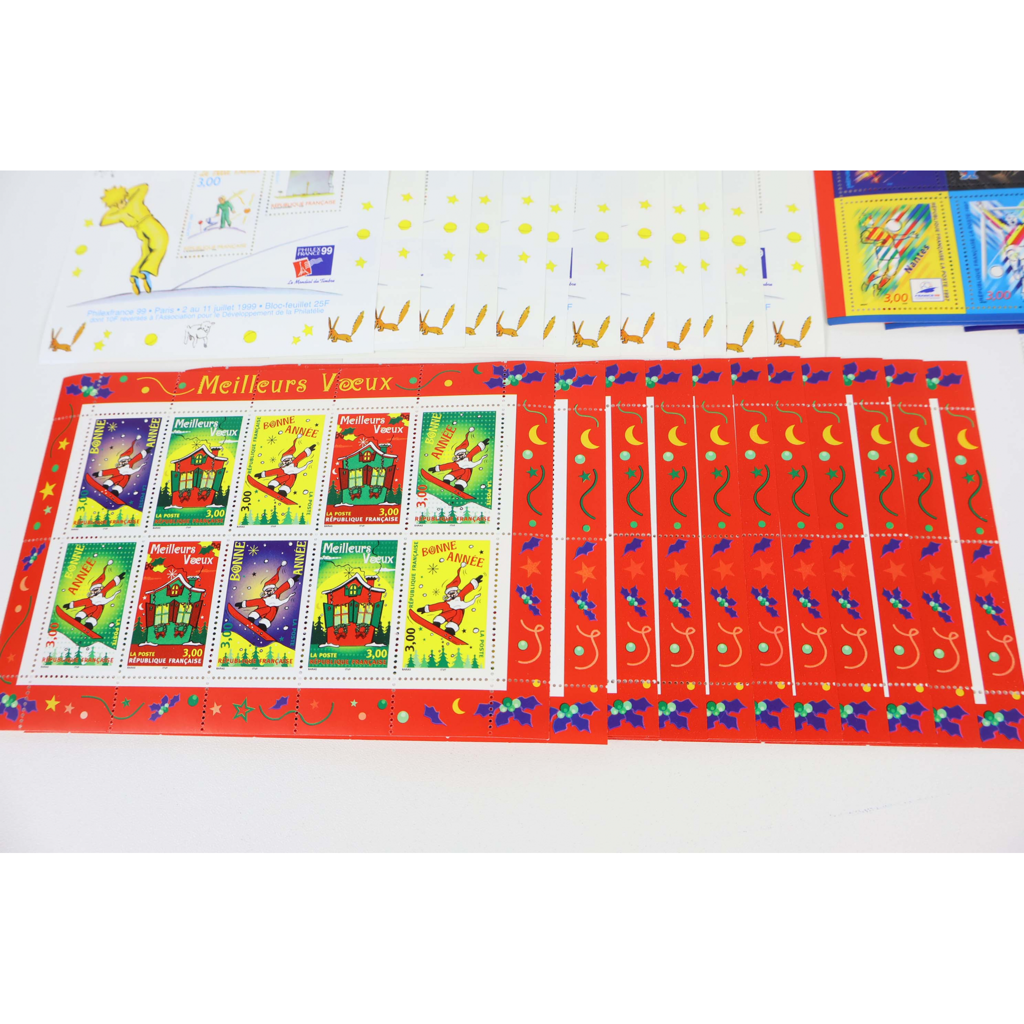 FRANCE LOT DE BLOCS-FEUILLETS EN FRANCS POUR COLLECTION OU COURRIER VF 130€